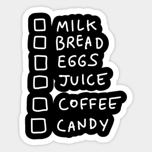 Shopping List - Milk Coffee Juice Sticker